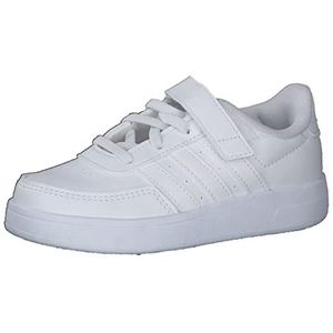 adidas Breaknet Lifestyle Court Elastic Lace and Top Strap Sneakers uniseks-kind, Ftwr White/Ftwr White/Grey One, 31.5 EU