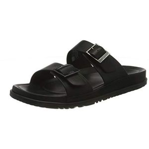 UGG Heren Wainscott Buckle Slide sandaal, Zwart leder, 45 EU