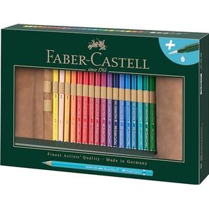 Faber-Castell 117530 - Aquarelpotlood Albrecht Dürer, 30 potloden inclusief potloodrol van imitatieleer en penseel met waterreservoir