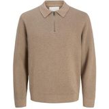 Jack & Jones - Milano Stitch - Gebreide Polo met Halve Rits - Katoen - Lange Mouwen