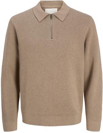 Jack & Jones - Milano Stitch - Gebreide Polo met Halve Rits - Katoen - Lange Mouwen