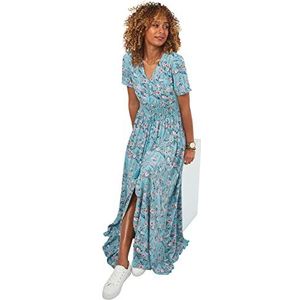 Joe Browns Dames Bloemen Boho Kant Detail Jurk Casual Night, Blauw, 6