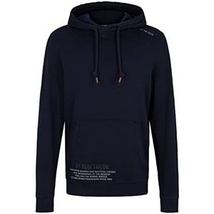 TOM TAILOR Uomini Hoodie in washed look 1030554, 10668 - Sky Captain Blue, M