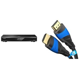 Panasonic DMR-UBC90EGK Ultra HD Blu-ray recorder (2TB HDD, 4K Blu-ray Disc, UHD TV kabelontvangst, 3 x DVB-C/DVB-T2 HD-tuner) & KabelDirekt – HDMI Kabel 8K/4K – 3 m, zwart