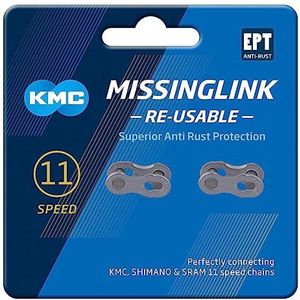 KMC 11 Speed ​​MissingLink Unir Link, volwassen unisex, zilver, 2 Pares