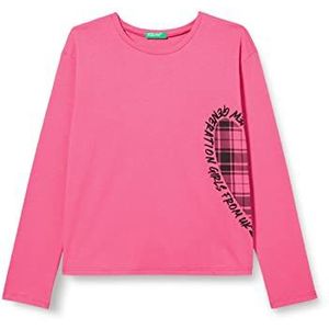 United Colors of Benetton T-shirt M/L 3VR5C108M, fuchsia roze 1A2, El meisje