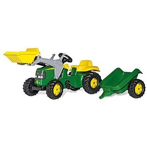 Rolly Toys 012190 - rollyKid John Deere (met aanhanger, draaibare hendelbesturing, leeftijd 2,5-5 jaar, trekhaak achter), groen