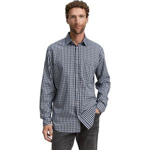 TOM TAILOR heren overhemd, 38463 - Navy Tonal Vichy Check, XXL