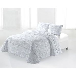 Miracle Home. Bouti-sprei Bosa Blue Ultras, 100% geborstelde microvezel, licht en ademend, 280 x 265 cm, bed 180 cm