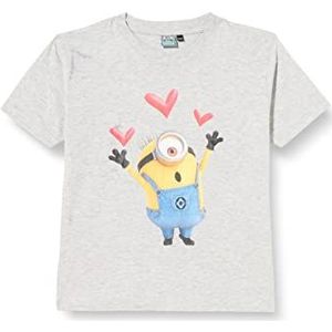 Minion Monsters GIUTMINTS016 T-shirt voor kinderen, grijs gemêleerd, maat 10 jaar, Grijs Chinees, 10 Jaar