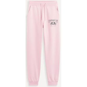 American College lange roze sportbroek voor dames en heren, maat XXL, model AC17, 100% katoen, Roze, XXL