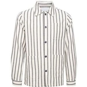 Casual Friday Heren CFAugust 0077 LS Wide Striped Overshirt Jacket, 135304/Light Sand, 3XL, 135304/Light Zand, 3XL