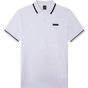 Hackett London Heren HS Badge Polo Shirt, Wit, XS