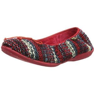 Manitu Home 340148 dames platte pantoffels, rood, rood, kleurrijk., 38 EU