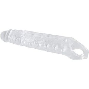 Crystal Skin XXL Penis Sleeve - verlenging condoom met nopjes: meer lengte en dikte voor je penis (8cm meer lengte) en extra stimulatie