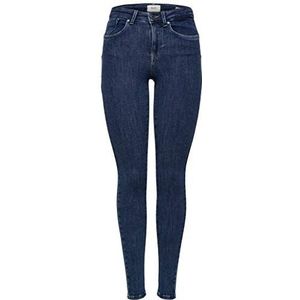 ONLY Onlpower Mid Push Up Sk Rea3223 Noos Jeans voor dames, donkerblauw denim, L/30