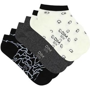 Dim Casual sokken voor kinderen (set van 3), crèmewit/zwart/grijs, 27-30