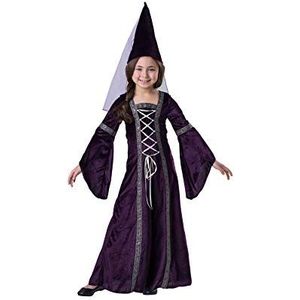 Dress Up America Middeleeuwse prinses kostuum - Renaissance aankleden Set voor meisjes - Set Inclusief paarse jurk en Hennin Hat - T2