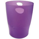 Exacompta 45319D ECOBIN prullenbak 15 liter met handgrepen. Elegante en robuuste prullenbak en vuilnisemmer in modern design violet