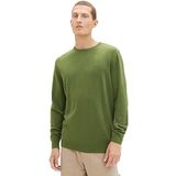 TOM TAILOR Basic gebreide trui met ronde hals heren, 32719-warm groen gemêleerd, XXL