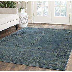 SAFAVIEH Traditioneel tapijt voor woonkamer, eetkamer, slaapkamer - vintage collectie, korte pool, turquoise en multi, 160 x 229 cm