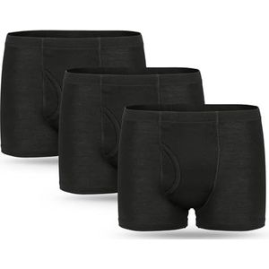3 stuks incontinentie-boxershorts voor heren, boxershorts voor incontinentie met absorberende pad, 300 ml urinecapaciteit, katoen, wasbaar, incontinentie-ondergoed voor mannen, zwart, S-maat
