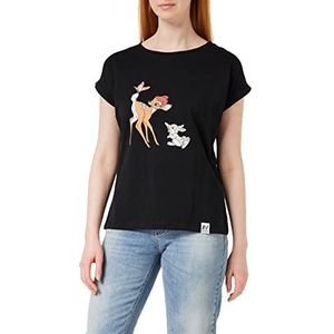 Disney Bambi en Thumper T-shirt - zwart, maat: S - officieel gelicentieerde vintage stijl, gedrukt in het Verenigd Koninkrijk, ethisch afkomstig, Zwart, S