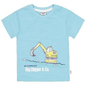SALT AND PEPPER Baby-jongens graafmachine print van organisch katoen T-shirt, aqua blue, 56