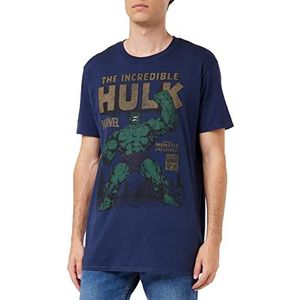 Marvel Hulk Rage T-shirt voor heren, Blauw (marine marine), S
