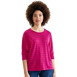 Street One Dames T-shirt 3/4 mouw, Nul Pink, 44