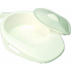 Bedpan met deksel wit