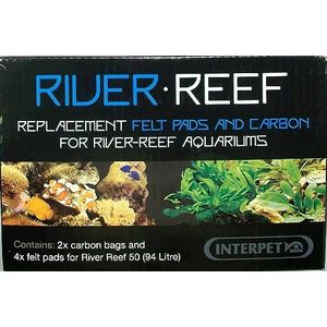 Interpet Vervangende filterpads en koolstof voor het rivierrif 94L aquarium, kit bevat 2 koolstofzakken en 4 viltpads