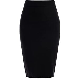 faina Gebreide midirok voor dames, 11026717, zwart, S