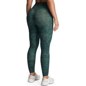 Aoxjox High Waisted Workout Leggings for Women Tummy Control Buttery Soft Yoga Metamorph Deep V Pants 26"" (Cloud Dark Green, Small)