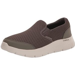 Skechers 216485 Khk Sneakers voor heren, Kaki Textiel Kaki Leer Kaki Trim, 46 EU