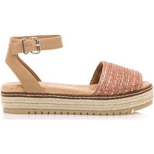 Mustangvoor vrouwen. 53344 Amelie Beige Sandalen (37), 3 tot 5 cm, Gesp, Casual