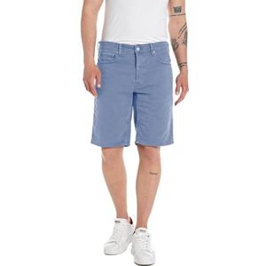 Replay Grover Straight Fit Jeans Shorts, 277 Blue Denim, 36W