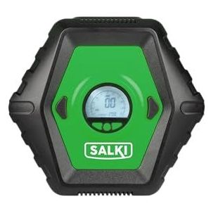 SALKI ALLinone Inflator, multifunctionele draagbare luchtcompressor, bandenpomp voor auto en fiets, inclusief meerdere sproeiers, accu 2.000 mAh (x3)