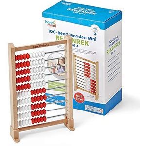 Learning Resources Mini-rekenlijst met 100 kralen, set van 25 stuks, abacus, wiskundeabakus voor kinderen, hout.