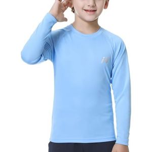 MEETWEE Kids UV Shirt Lange Mouw Zwemshirt Zwemshirt Lange SPF 50+ Zonbescherming Top Rashguard Zwemkleding Sneldrogend