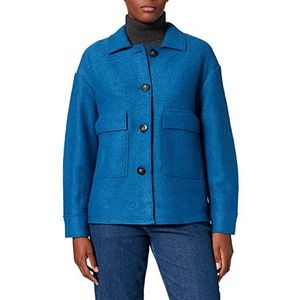 Gerry Weber Damesblazer in shacket-stijl lange mouwen, manchet jas blazer lange mouwen gevoerd blazerjack effen, Blue Sky., 38