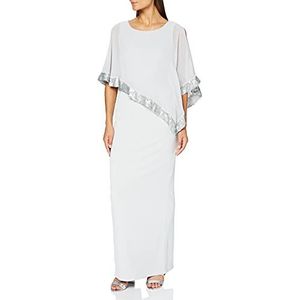 Gina Bacconi Dames Crêpe en Chiffon Maxi Jurk Cocktail, Zilveren Mist, 34 NL