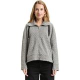 TOM TAILOR Sweatvest  zwart / offwhite