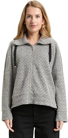 TOM TAILOR Sweatvest  zwart / offwhite