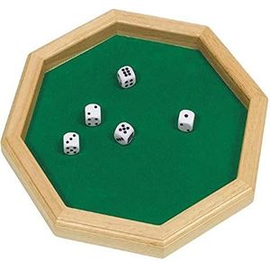 Goki Dobbelsteenbord + Dobbelstenen - Compact en veilig gezelschapsspel voor alle leeftijden