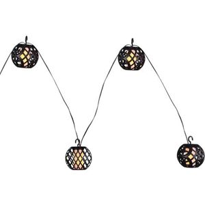 WatioWave Slinger op zonne-energie van kunststof, zwart, 98 x led, 4,1 m, 1700 K, IP44