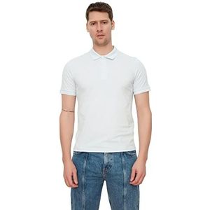 Trendyol Heren Blue Men Slim Fit Collar Short Sleeve Polo Shirt, S