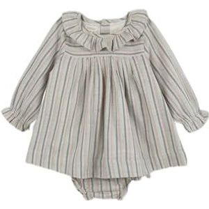 Gocco Bedrukte jurk met ruche-hals, paars, standaard voor baby's, Paars