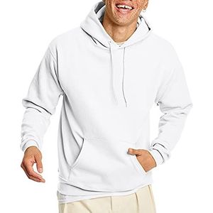 Hanes Heren EcoSmart Hoodie, Midweight Fleece, Pullover Hooded Sweatshirt, Wit, 3XL