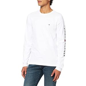 Tommy Hilfiger Heren shirt met lange mouwen Tommy Logo Long Sleeve Tee Basic, wit (white), M